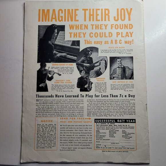 Hit Parader Publication Song Magazine November 1945 Movie Soundtrack Music Stars - Picture 2 of 11